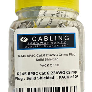 RJ45 CAT6 Solid 8P8C 23AWG Shielded Crimp Plug | 50 Pack
