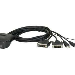 Aten CS22D 2-Port USB DVI Cable KVM Switch with Remote Port Selector