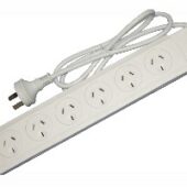 White 6 Outlet Powerboard | 1m Lead