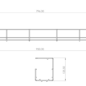 OE Elsafe Prodigy 950mm Single Tier Cable Management Basket Black