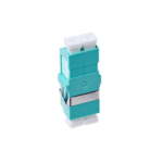 LC OM3 / OM4 Multimode Through Coupler Flangeless Duplex | Aqua