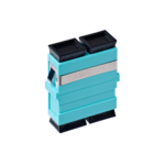 SC OM3 / OM4 Multimode Through Coupler Flangeless Duplex | Aqua