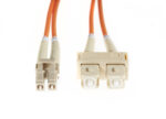 3m LC-SC OM1 Multimode Fibre Optic Cable: Orange