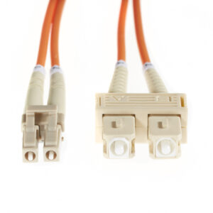 2m LC-SC OM1 Multimode Fibre Optic Cable: Orange