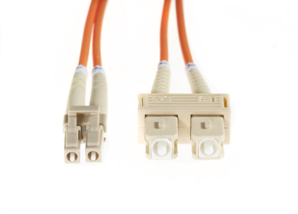 2m LC-SC OM1 Multimode Fibre Optic Cable: Orange