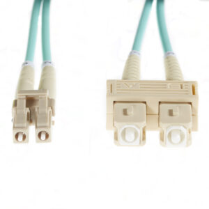 30m LC-SC OM3 Multimode Fibre Optic Cable: Aqua