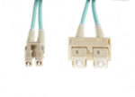 20m LC-SC OM3 Multimode Fibre Optic Cable: Aqua