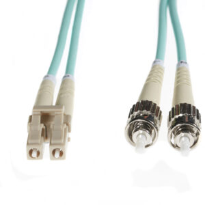 2m SC-ST OM4 Multimode Fibre Optic Cable: Aqua