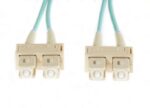 0.5m SC-SC OM4 Multimode Fibre Optic Cable: Aqua