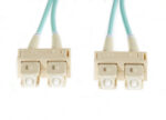 10m SC-SC OM3 Multimode Fibre Optic Cable: Aqua