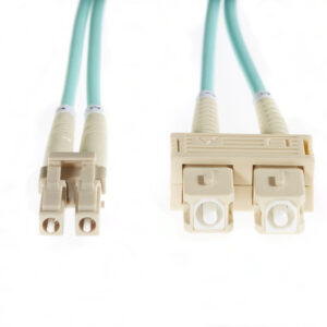 30m LC-SC OM4 Multimode Fibre Optic Cable | Aqua