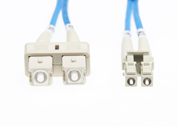 2m LC-SC OM4 Multimode Fibre Optic Cable: Blue