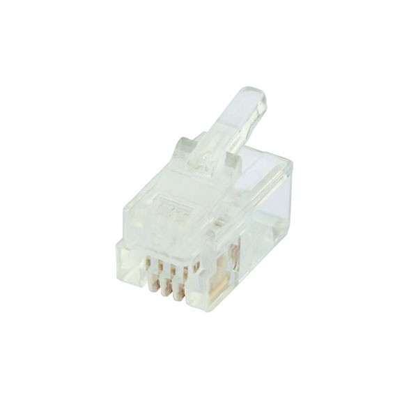 RJ12 Modular Plug - 6p4c round solid (100 Pack)