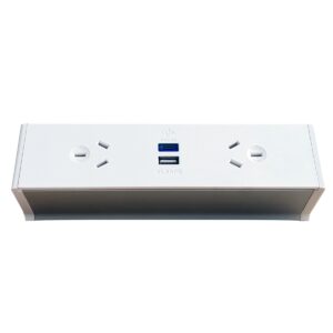OE Elsafe: Qiksilva 35 - 2 x GPO & TUF A+C with 800mm Lead and Desktop Clamp Bracket