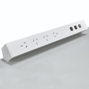 OE Elsafe: Qiksilva 70 - 4 x GPO / 3 x Data Cutouts (AUNZ) with 800mm Lead and 2 x Desktop Clamp Bracket