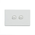 4C | Elegant Wall Switch 2 Gang 250V 16A | Horizontal