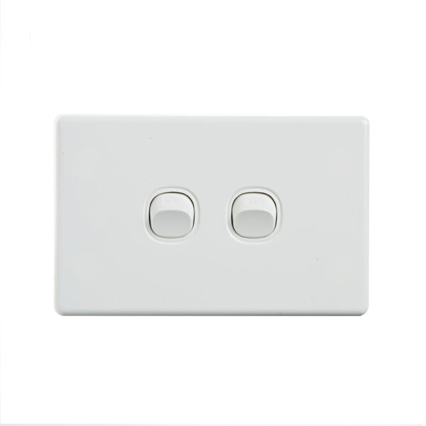 4C | Elegant Wall Switch 2 Gang 250V 16A | Horizontal