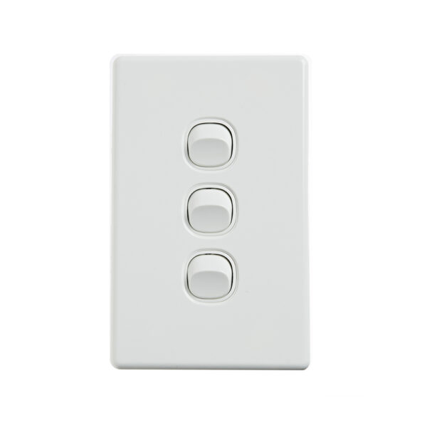 4C | Elegant Wall Switch 3 Gang 250V 16A | Vertical