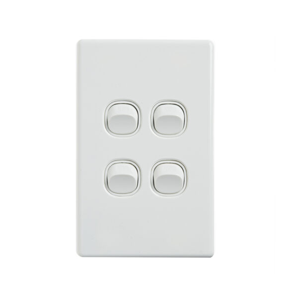 4C | Elegant Wall Switch 4 Gang 250V 16A | Vertical