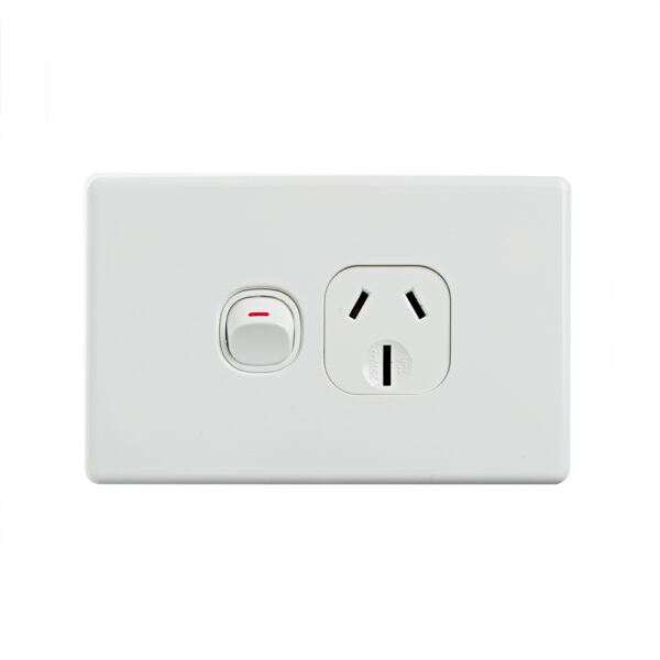 4C | Elegant Single Power Point 250V 15A | Horizontal