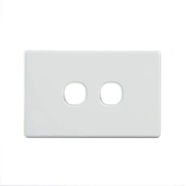 4C | Elegant 2 Gang Rigid and Cover plate- White