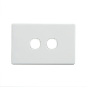 4C | Classic 2 Gang Switch Grid and Cover Plate - White