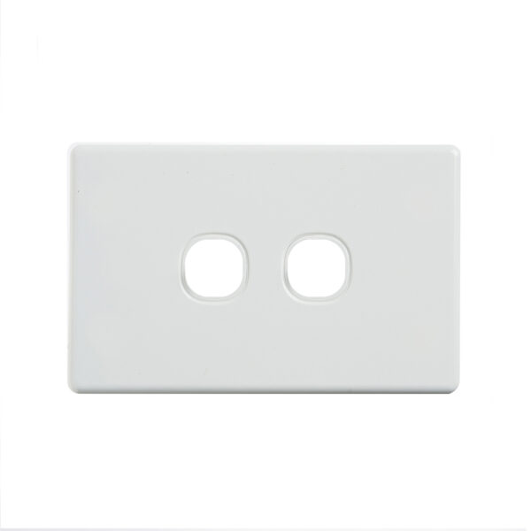 4C | Classic 2 Gang Switch Grid and Cover Plate - White