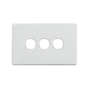 4C | Classic 3 Gang Switch Grid and Cover Plate - White