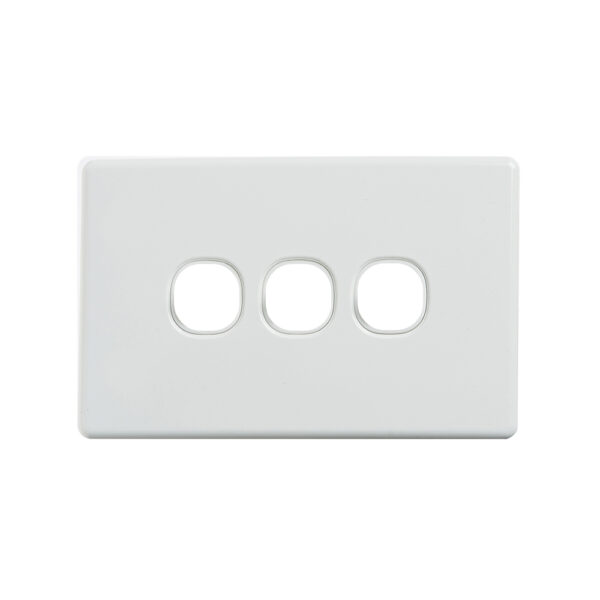 4C | Classic 3 Gang Switch Grid and Cover Plate - White