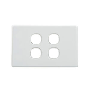 4C | Classic 4 Gang Switch Grid and Cover Plate - White