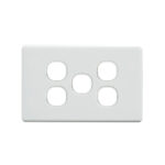 4C | Classic 5 Gang Switch Grid and Cover Plate - White