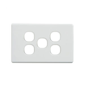 4C | Classic 5 Gang Switch Grid and Cover Plate - White