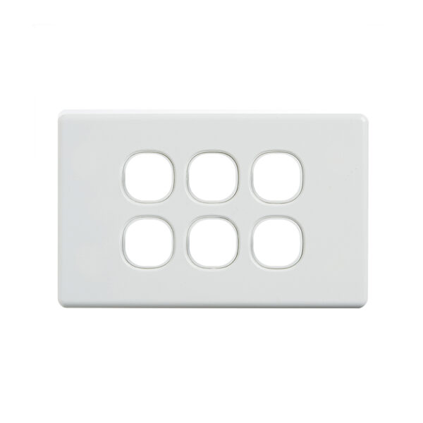 4C | Classic 6 Gang Switch Grid and Cover Plate - White