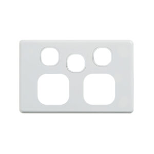 4C | Classic Double Power Point with Extra Switch Cover Plate - White ***
