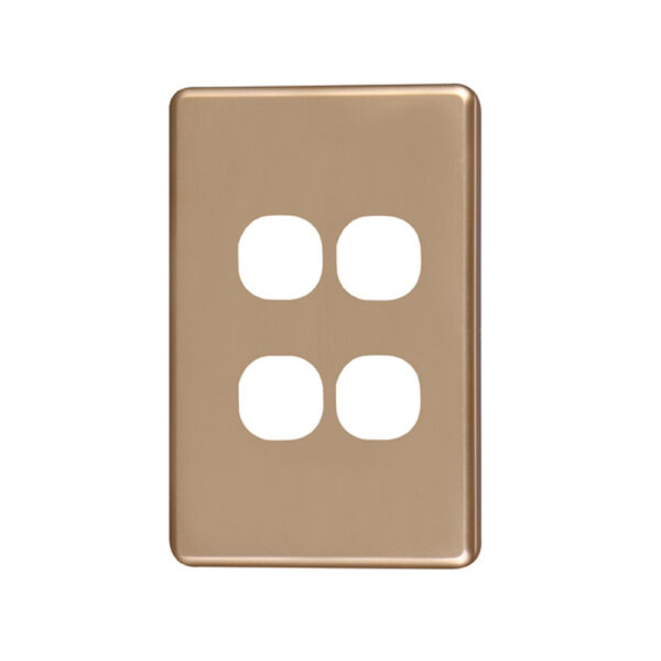 4C | Classic 4 Gang Switch Cover Plate - Gold
