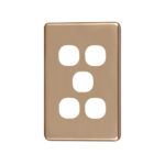 4C | Classic 5 Gang Switch Cover Plate - Gold