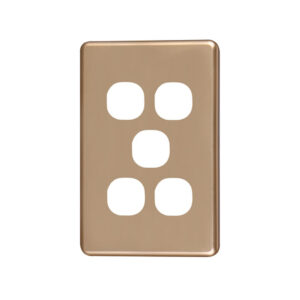 4C | Classic 5 Gang Switch Cover Plate - Gold