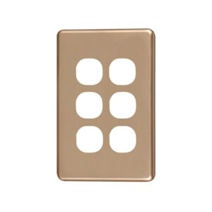 4C | Classic 6 Gang Switch Cover Plate - Gold