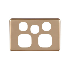 4C | Classic Double Power Point with Extra Switch Cover Plate - Gold