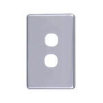 4C | Classic 2 Gang Switch Cover Plate - Silver