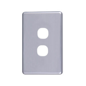 4C | Classic 2 Gang Switch Cover Plate - Silver