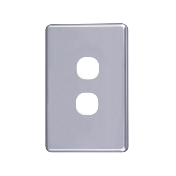 4C | Classic 2 Gang Switch Cover Plate - Silver