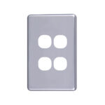 4C | Classic 4 Gang Switch Cover Plate - Silver