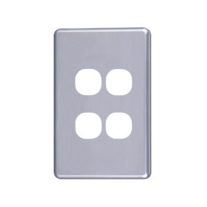 4C | Classic 4 Gang Switch Cover Plate - Silver
