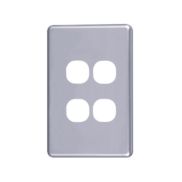 4C | Classic 4 Gang Switch Cover Plate - Silver