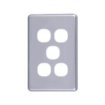 4C | Classic 5 Gang Switch Cover Plate - Silver