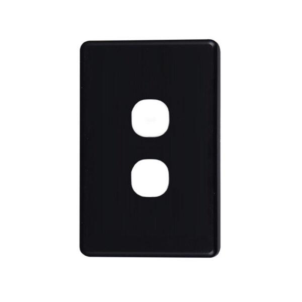 4C | Classic 2 Gang Switch Cover Plate - Black
