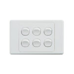 4C | Ultima 6 Gang Switch 250V 16AX - Horizontal