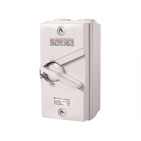 4C | Weatherproof Isolator 3 Pole 440V 20A IP66