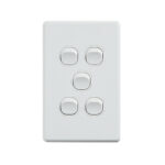 4C | Classic 5 Gang Switch 250V 16AX | Vertical